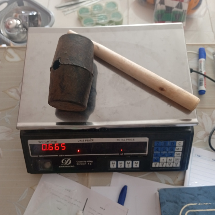 چکش لاستیکی دسته چوبی